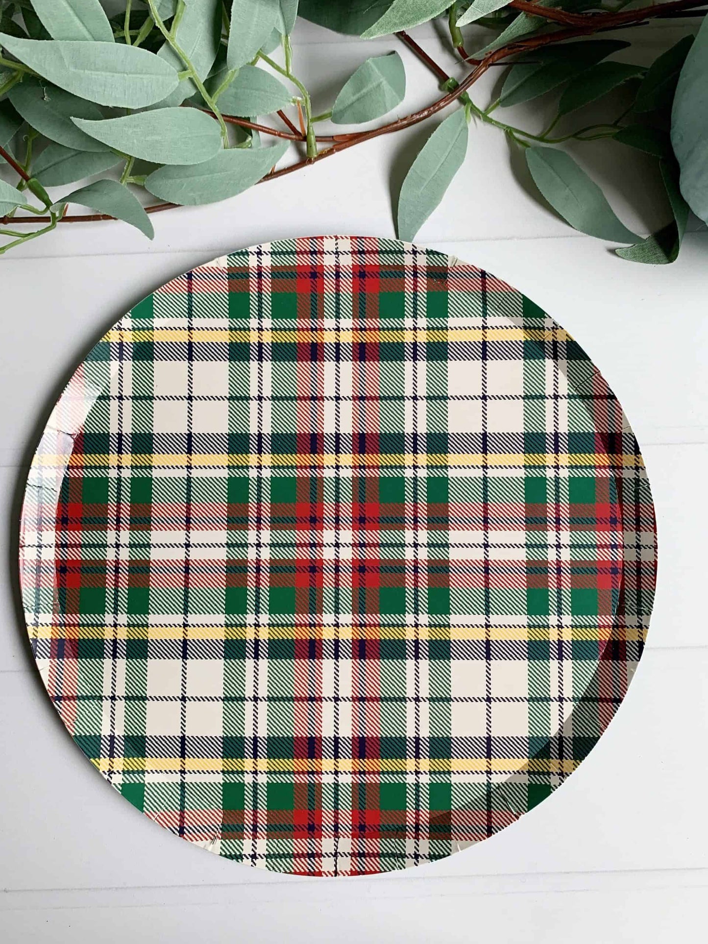 Red, Green and White Plaid Dinner Plates