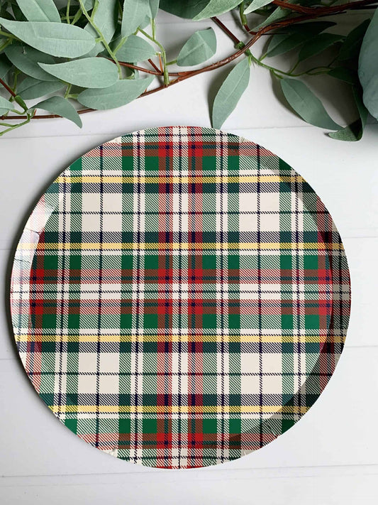 Red, Green and White Plaid Dinner Plates