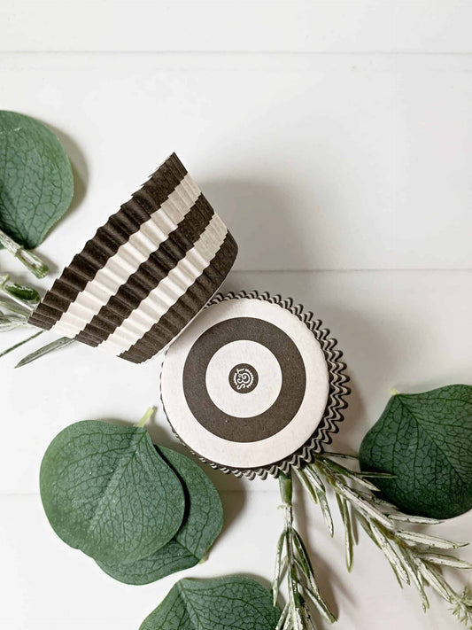 Black and White Striped Cupcake Liners