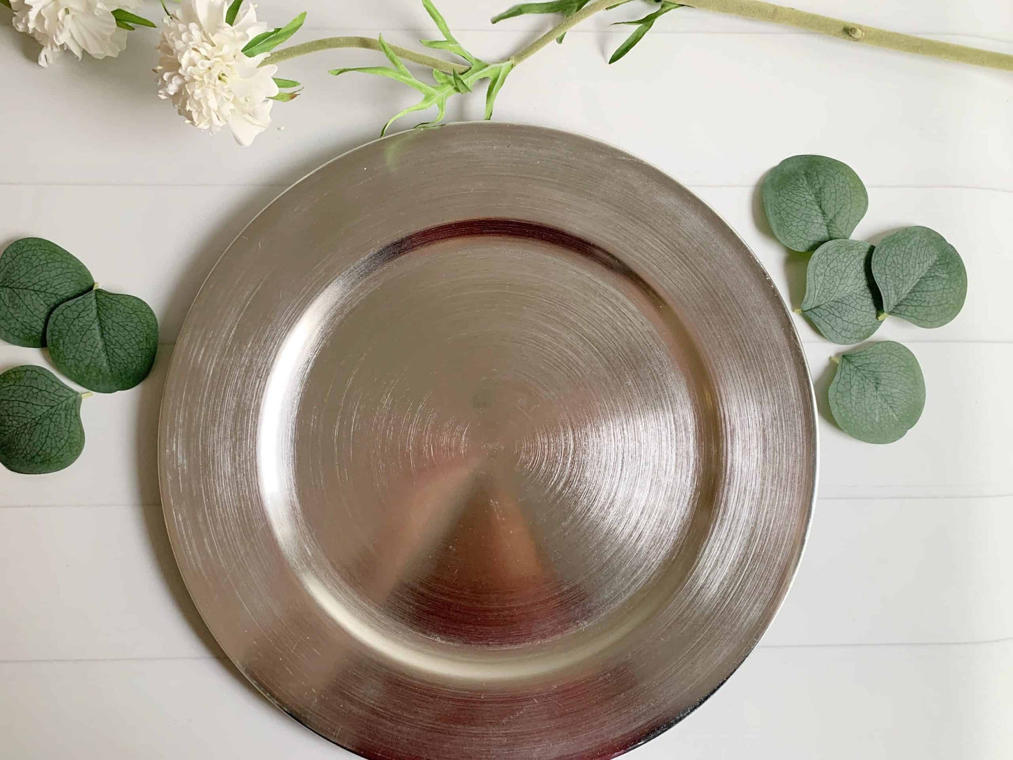 Brushed Silver Charger Plates