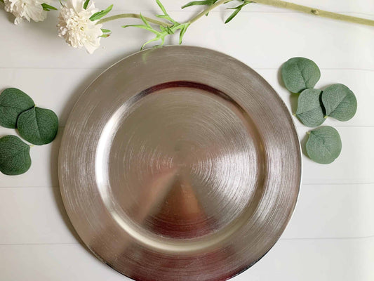 Brushed Silver Charger Plates