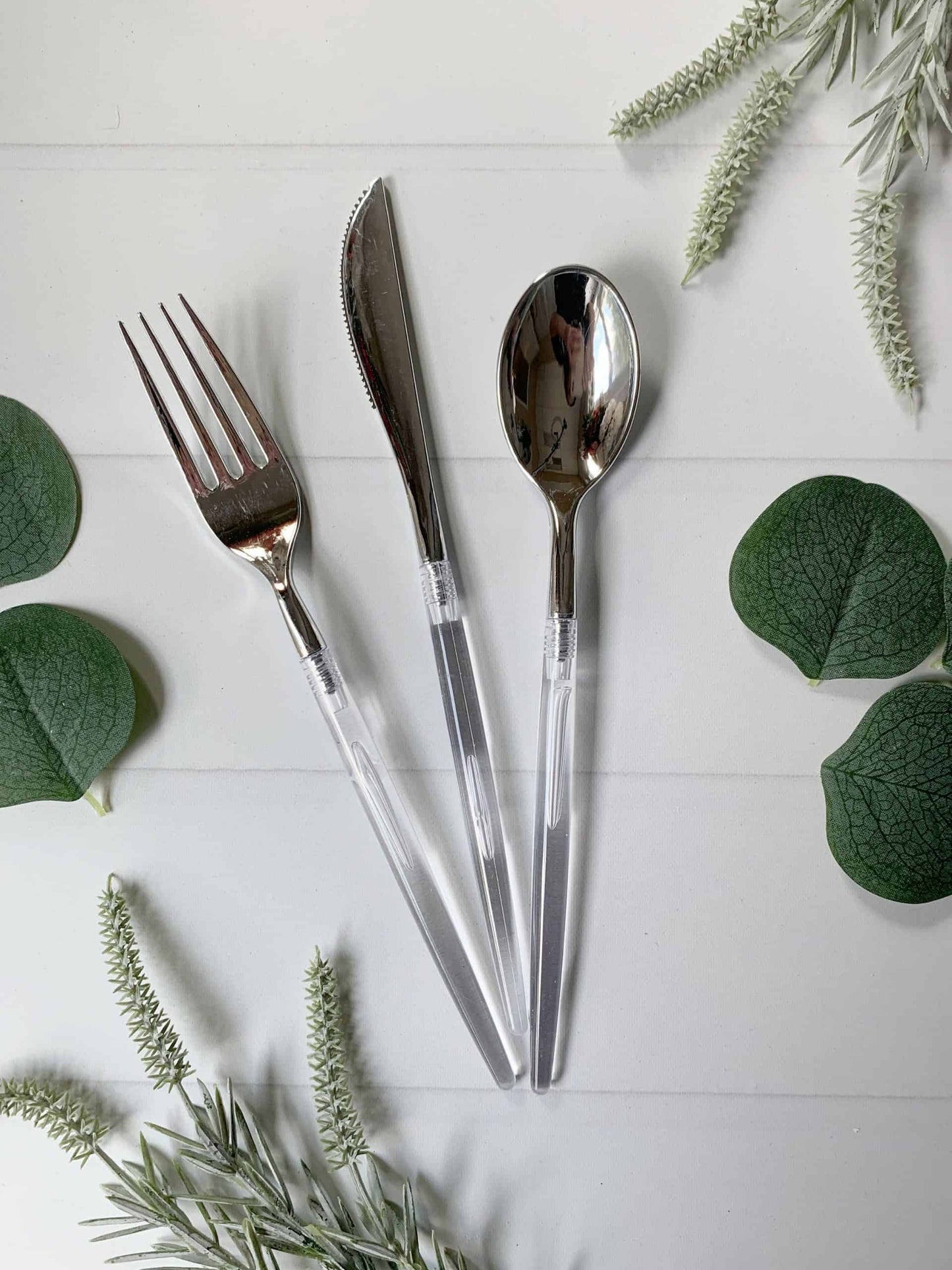 Clear & Silver Modern Utensils