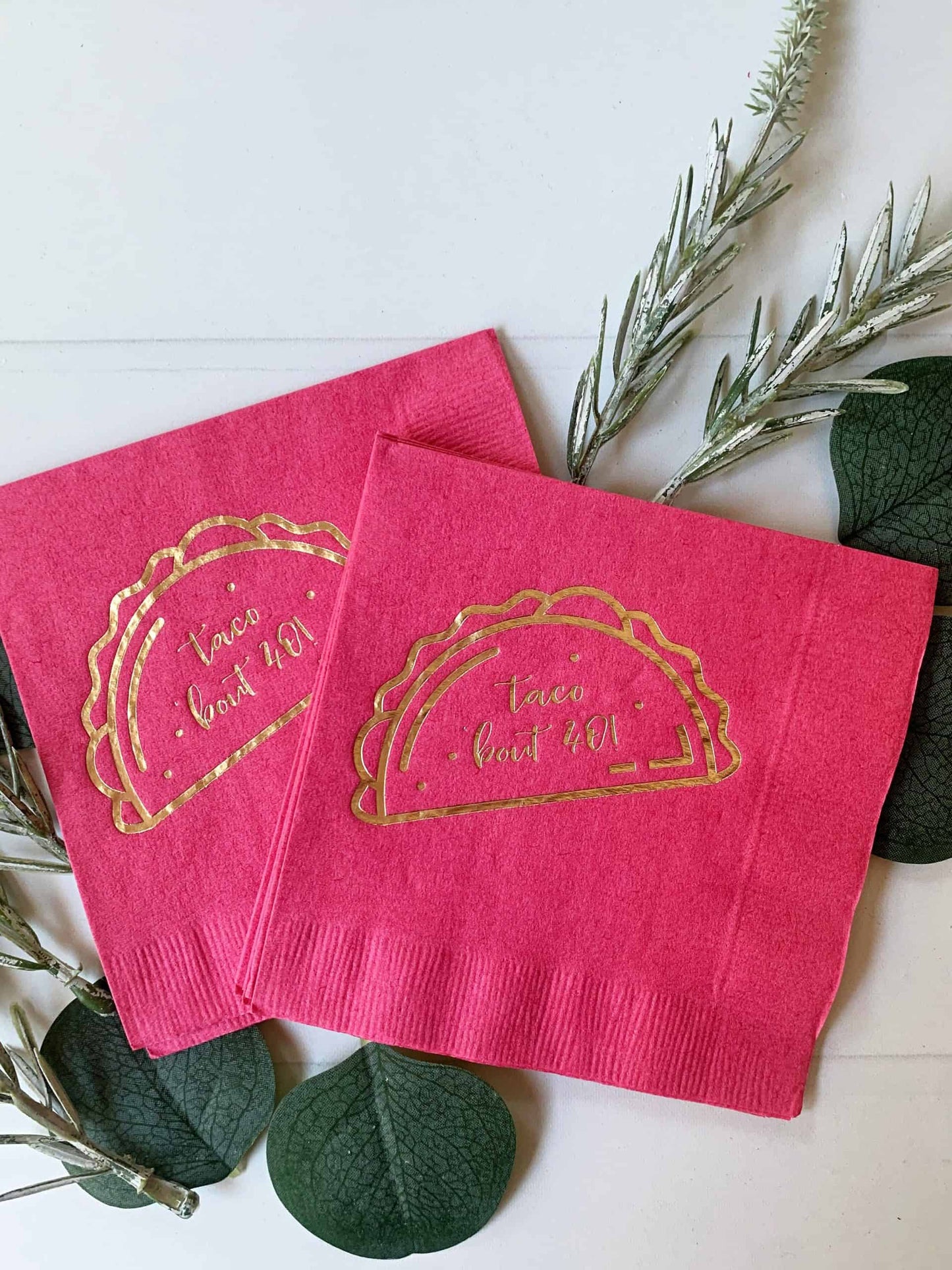 Taco 'bout 40 Cocktail Napkins - Hot Pink