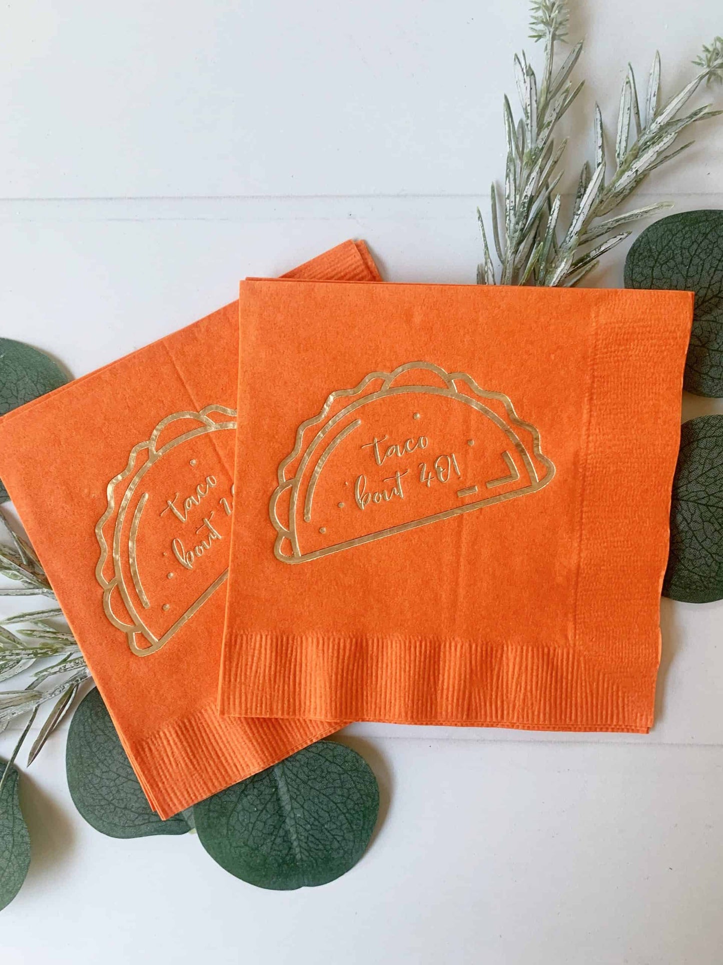 Taco 'bout 40 Cocktail Napkins - Orange