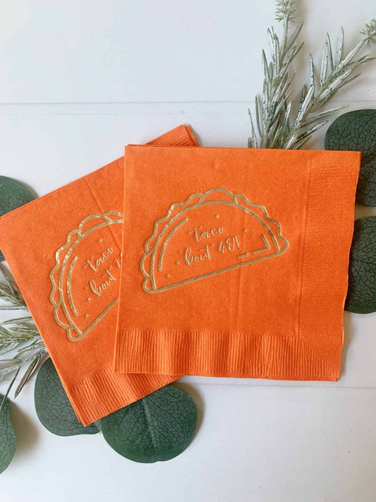 Taco 'bout 40 Cocktail Napkins - Orange