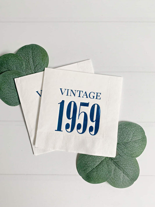 Vintage 1959 Cocktail Napkins - 65th Birthday