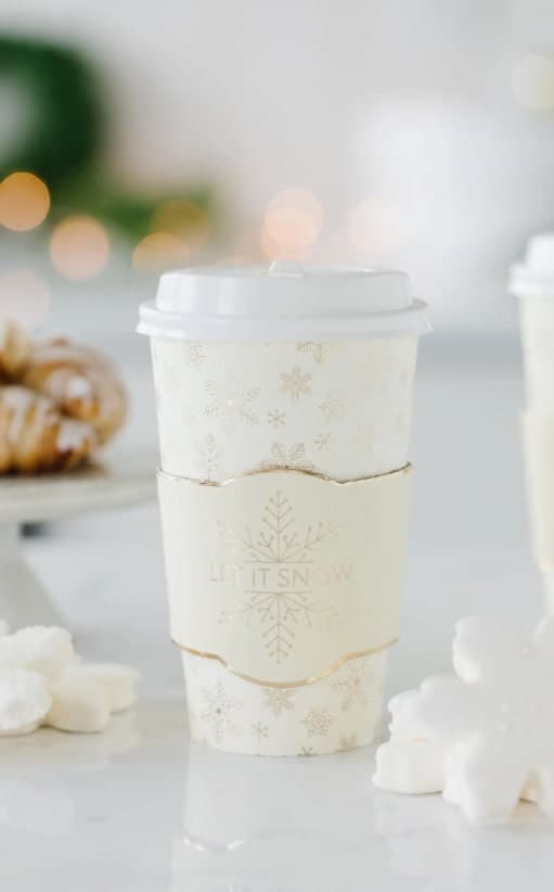 Golden Snowflake  Coffee To Go Cups