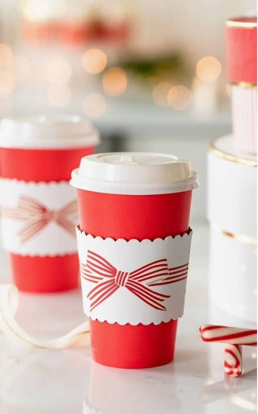 Red Bow Hot Chocolate Cups