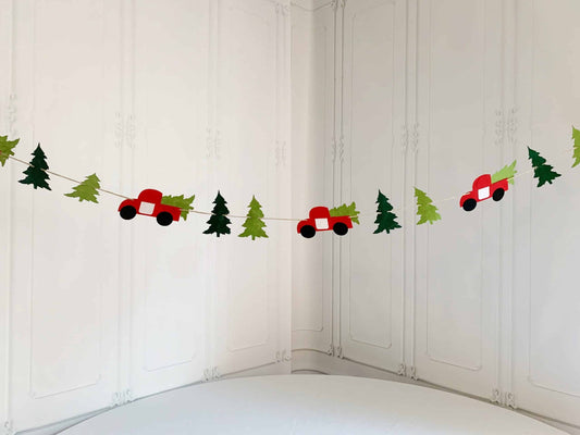 Holiday Trucks Felt Banner