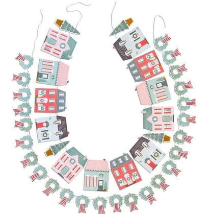 Winter Houses and Wreaths Banners