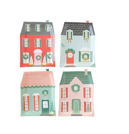 Christmas Village Houses Plates