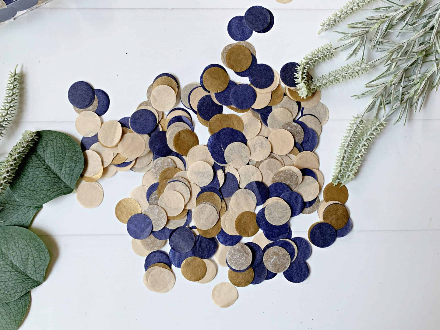Navy, Gold and Tan Confetti