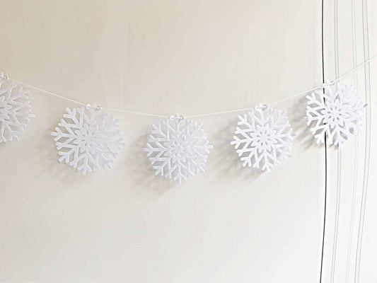 White Felt Snowflake Garland