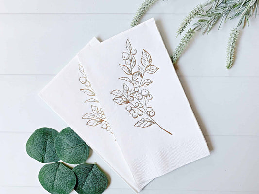 Gold Berry Dinner Napkins