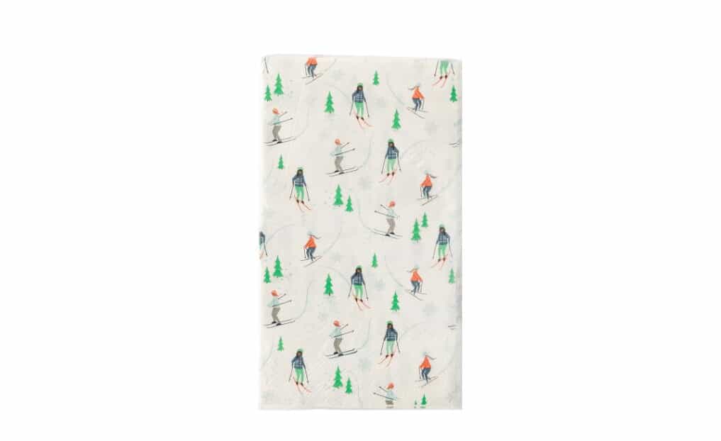 Winter Skier Scene Dinner Napkins