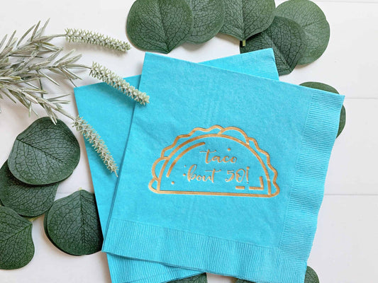 Taco 'bout 50 Napkins- Turquoise