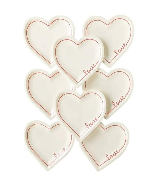 Love Paper Heart Dessert Plates
