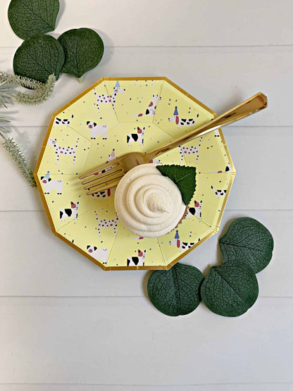 Puppy Party Plates - Yellow Dessert