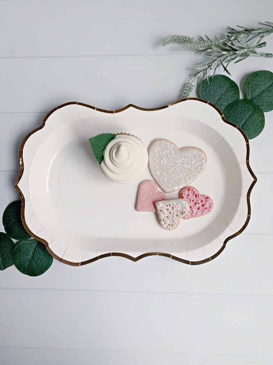 White Scalloped Serving Trays - Set of 4