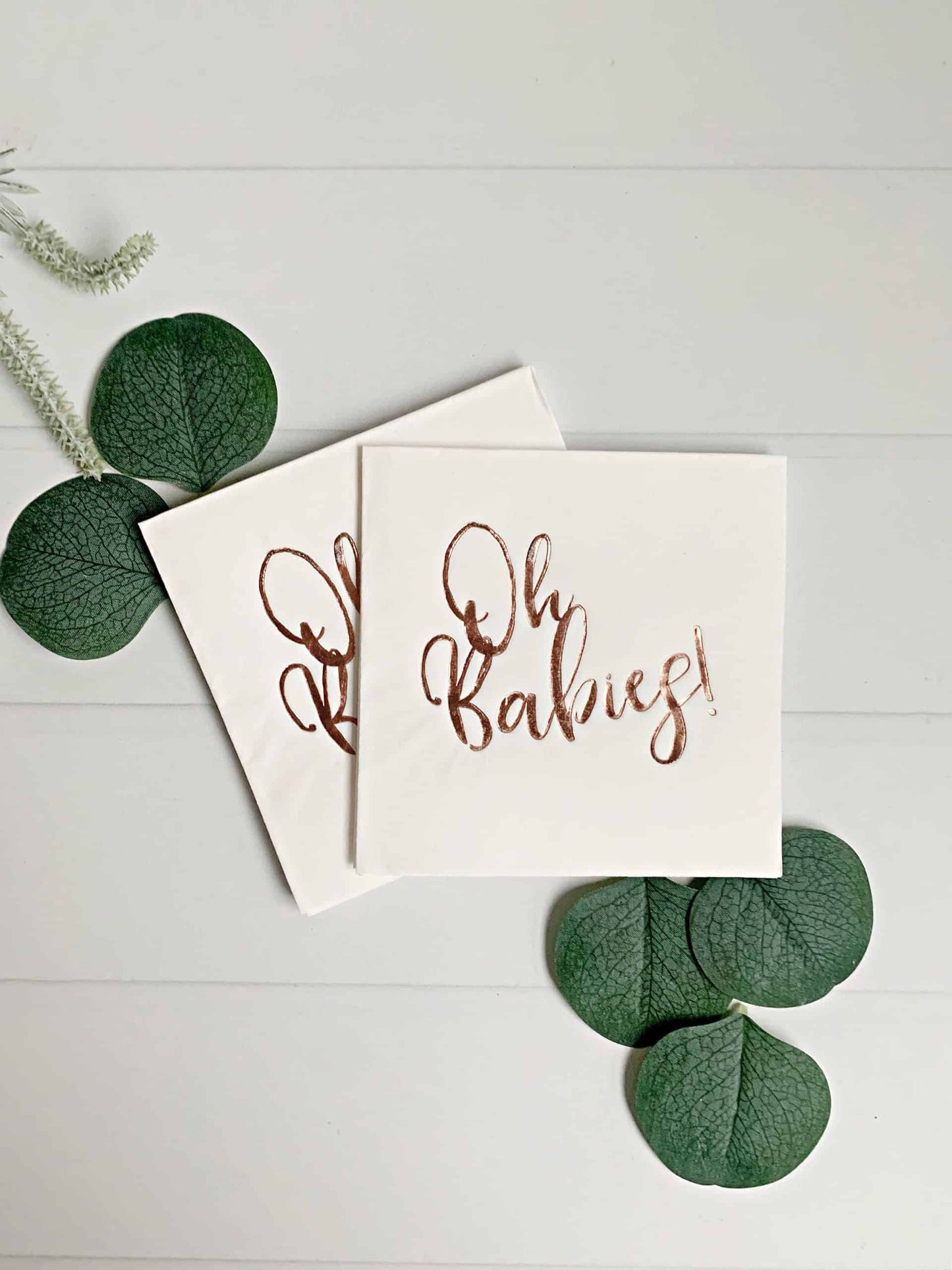 Oh Babies Cocktail Napkins - Rose Gold