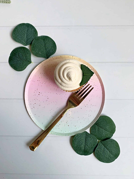 Rainbow Ombre Cake Plates