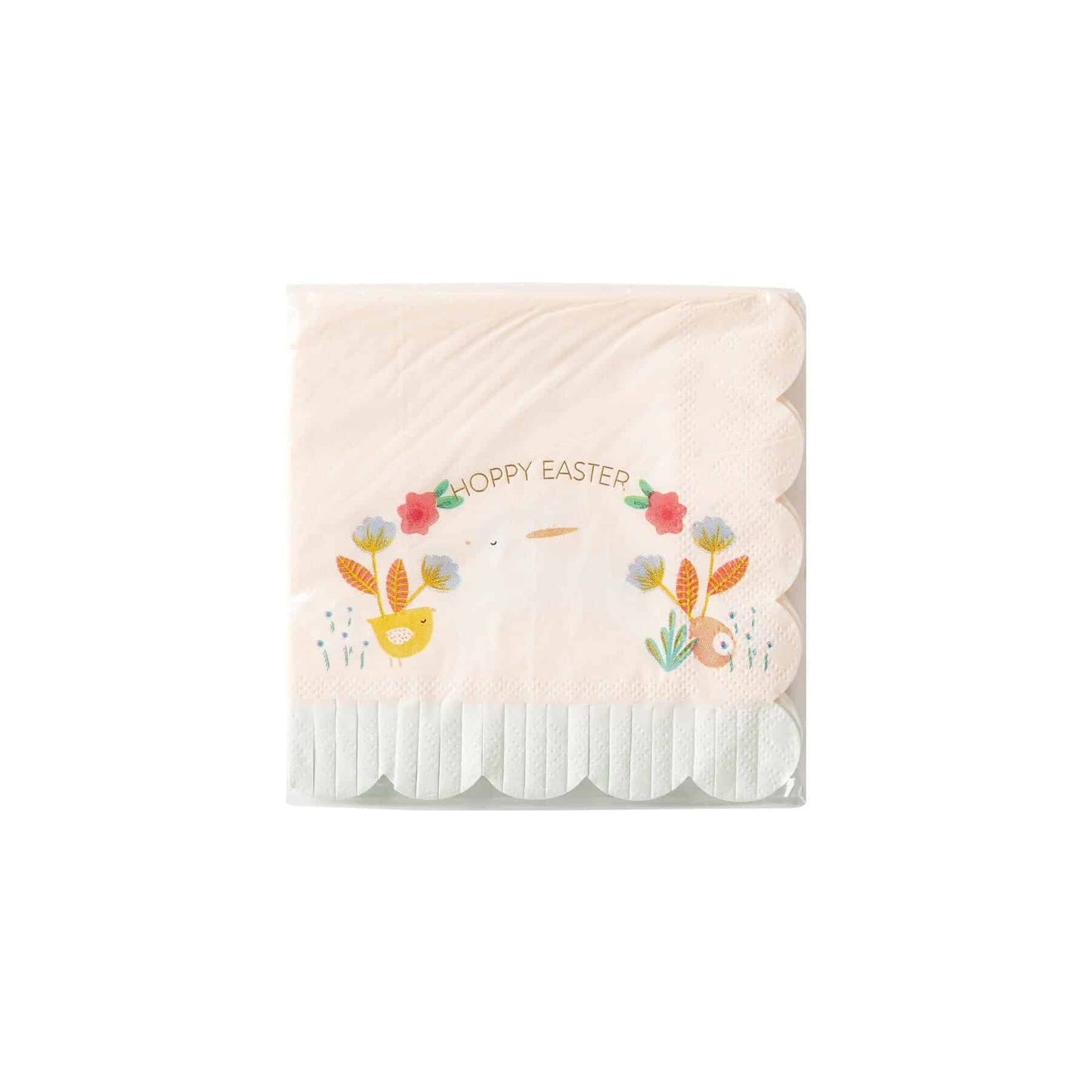 Happy Easter Scalloped Cocktail Napkin