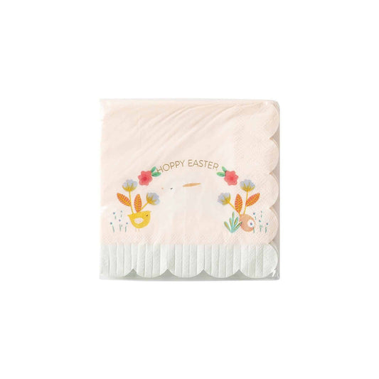Happy Easter Scalloped Cocktail Napkin