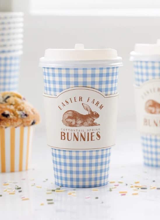Easter Bunny Paper Coffee Cups