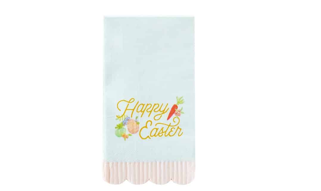 Happy Easter Scalloped Dinner Napkin