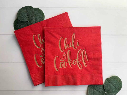 Chili Cook Off Luncheon Napkins - Red