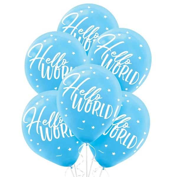 Make your baby boy's arrival extra special with these beautiful Baby Blue Hello World Balloons! Featuring a soft blue color and measuring 12 inches in diameter, these high-quality latex balloons are perfect for creating a stunning and memorable decoration.