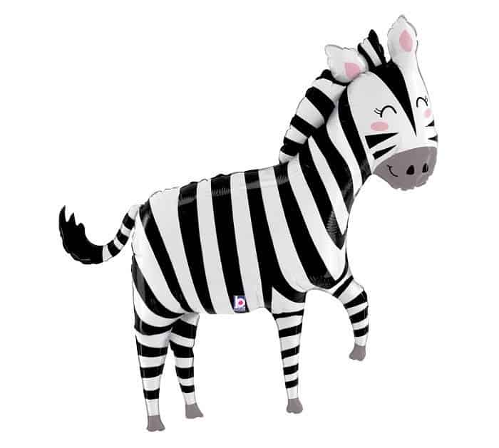 Add a wild and fun touch to your jungle-themed party with this Zebra Shaped Mylar Balloon! Standing at an impressive 50 inches, this balloon will certainly catch the eye of your guests and add to the excitement of the celebration.