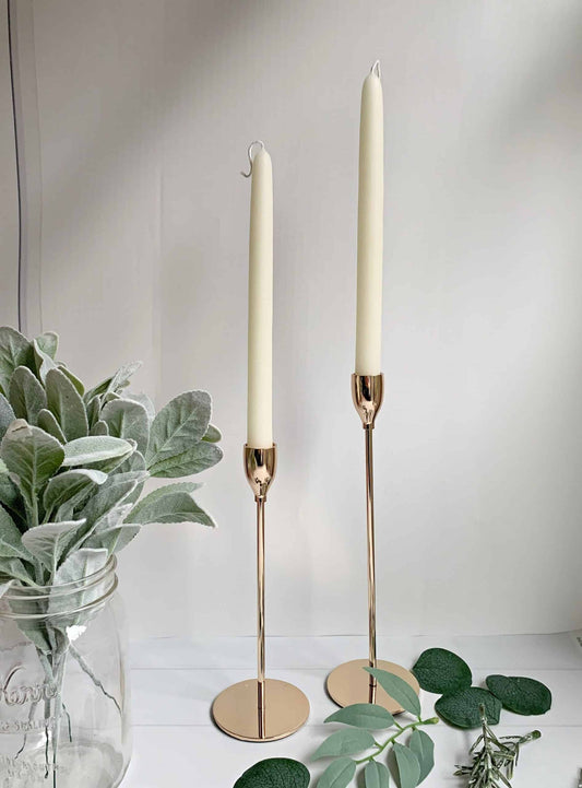 Cream Taper Candles - Beeswax 10 Inch
