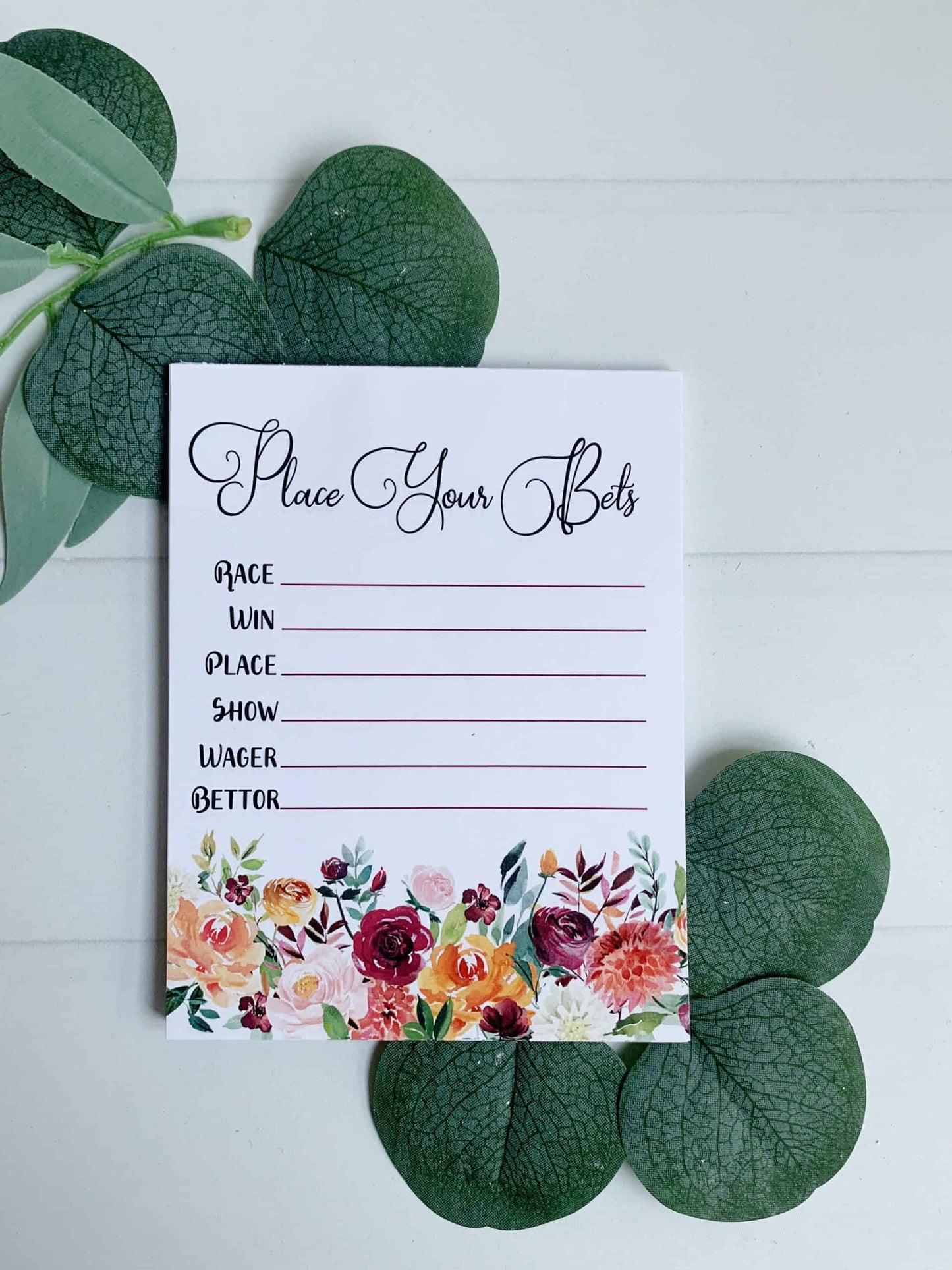 Betting Cards - Kentucky Derby Paprika Floral