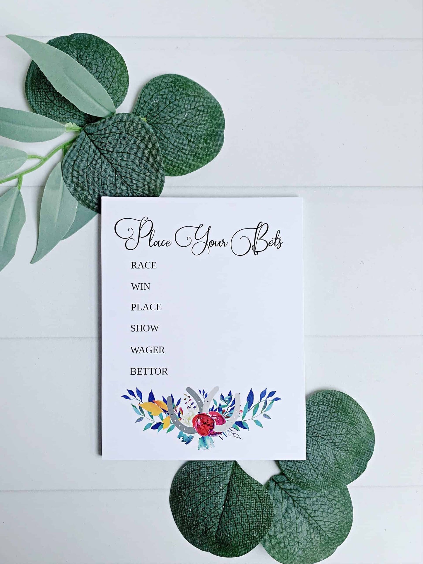 Betting Cards - Kentucky Derby Blue Floral