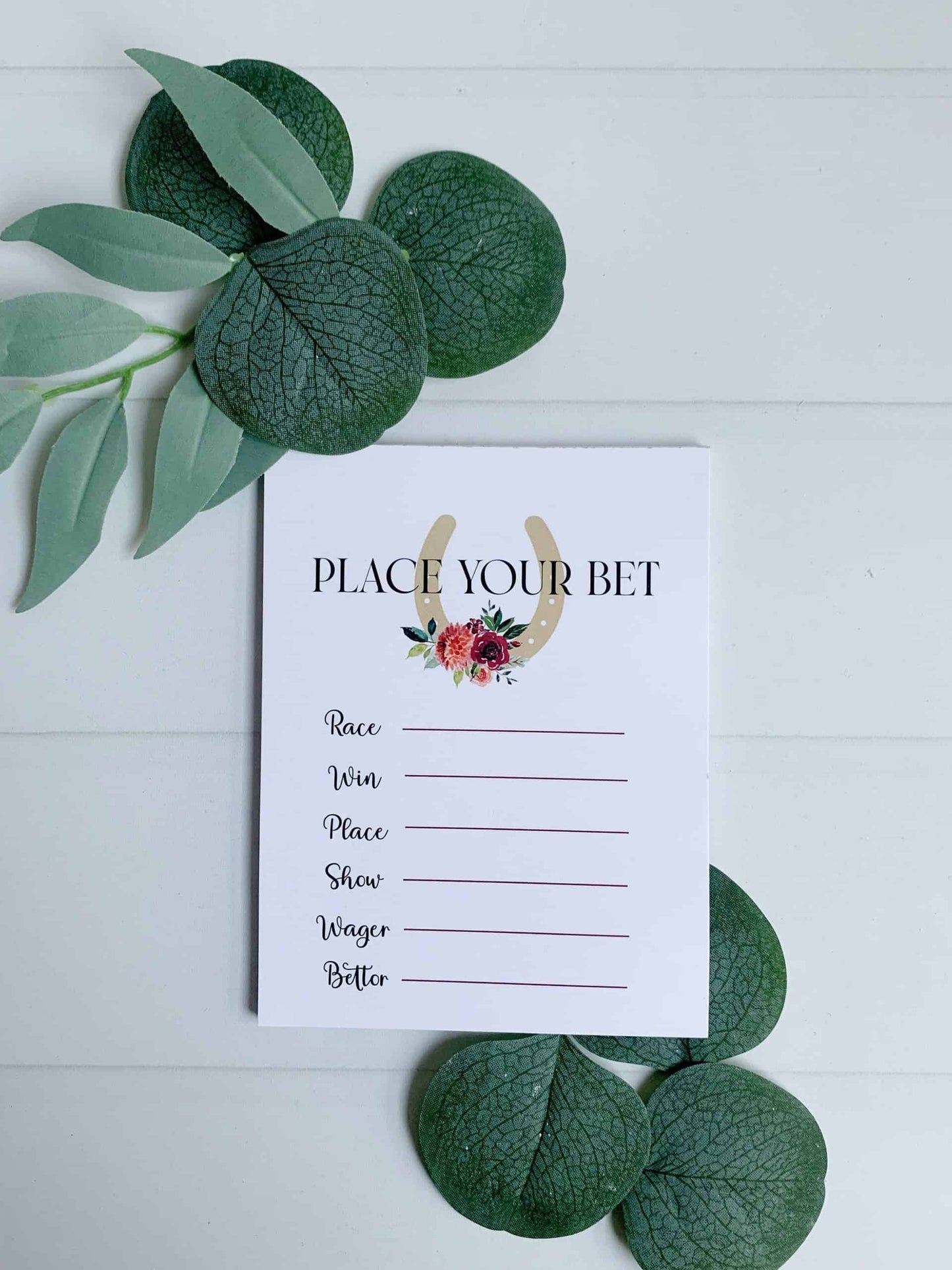 Betting Cards - Kentucky Derby Gold Horseshoe