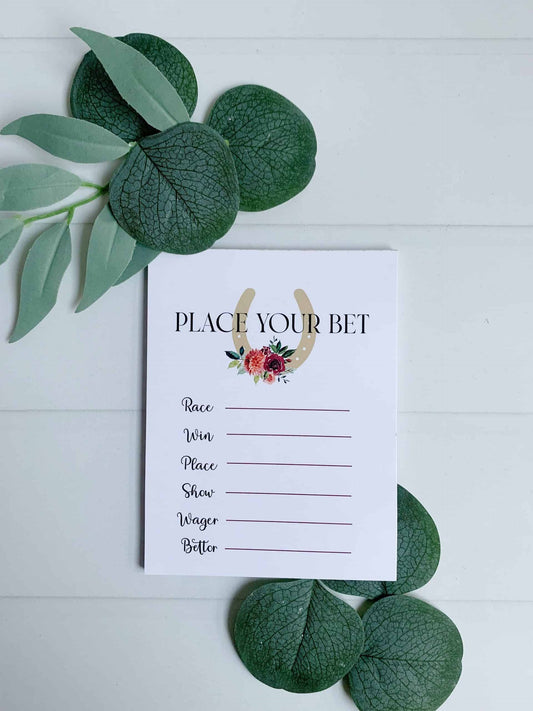 Betting Cards - Kentucky Derby Gold Horseshoe