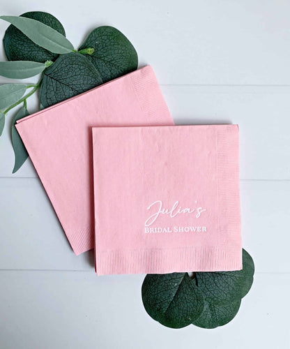Personalized bridal shower cocktail napkins