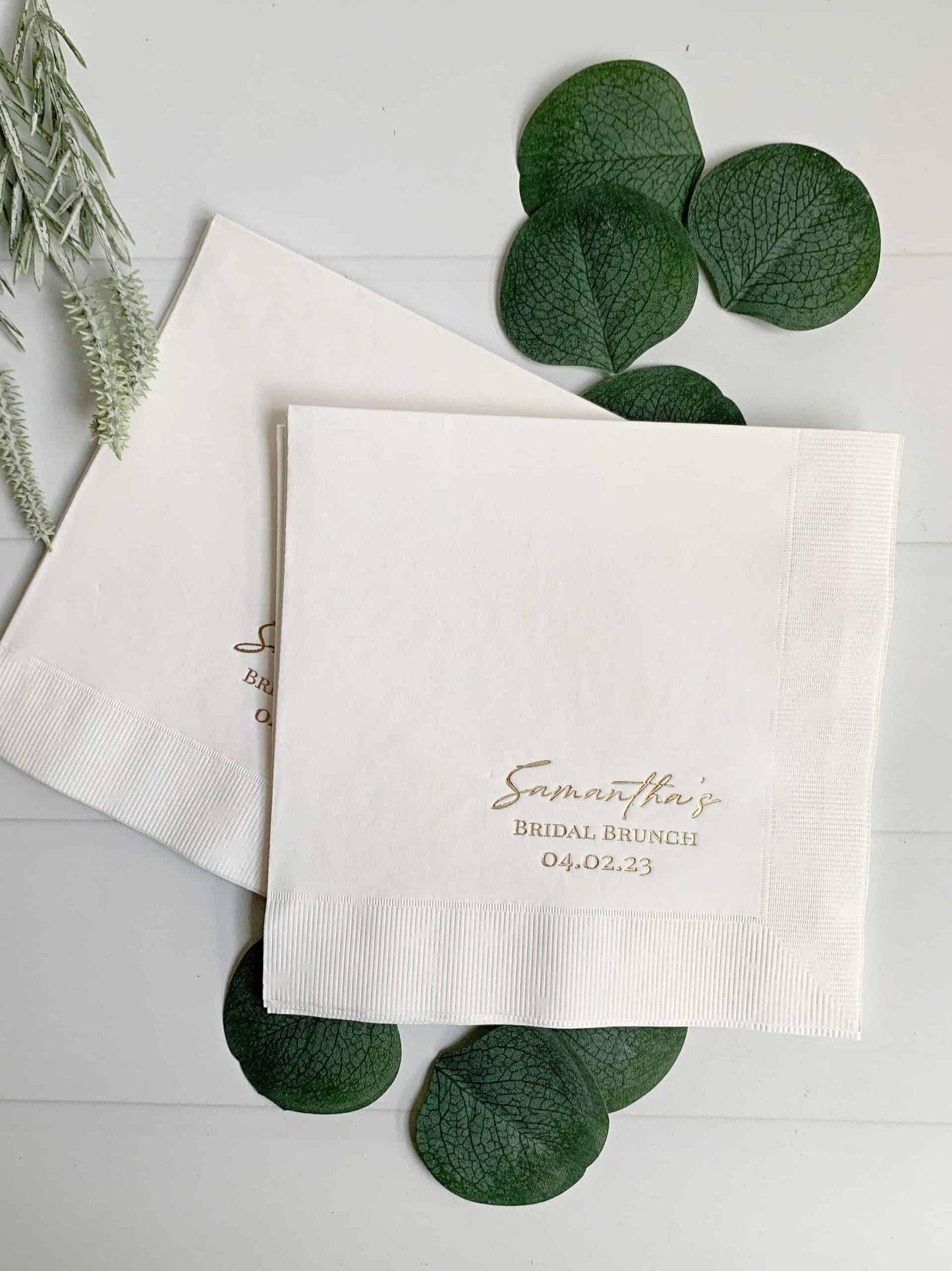 Personalized Bridal Shower Luncheon Napkins from EnFete, a boutique party supply store.
