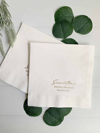 Personalized Bridal Shower Luncheon Napkins from EnFete, a boutique party supply store.