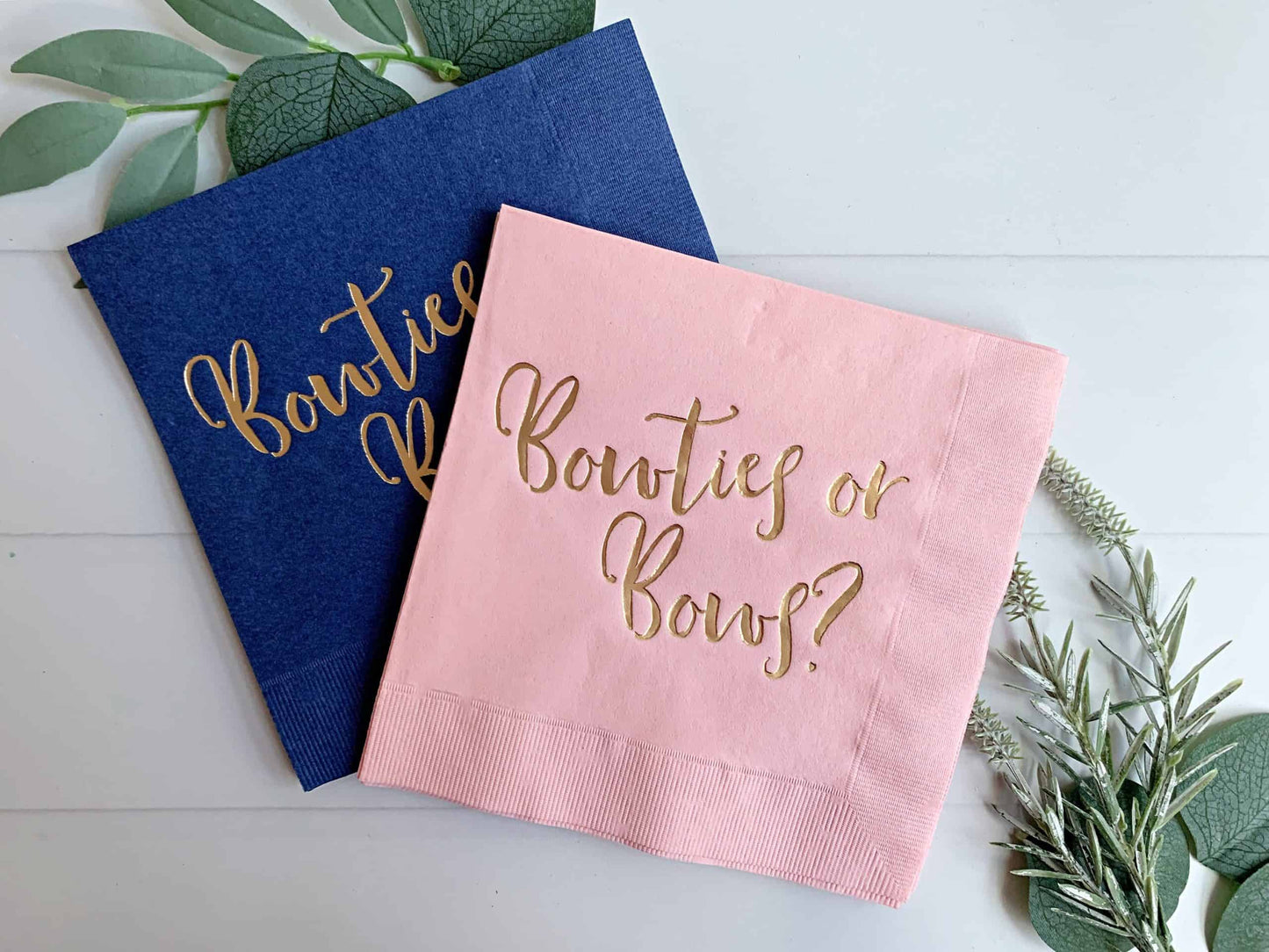 Bowties or Bows Gender Reveal Napkins