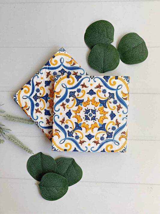 Mediterranean Coastal Cocktail Napkins