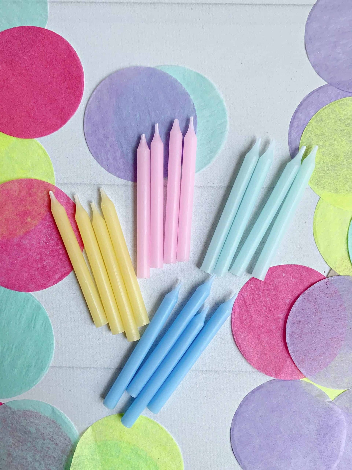 Pastel Rainbow Birthday Candles - Short