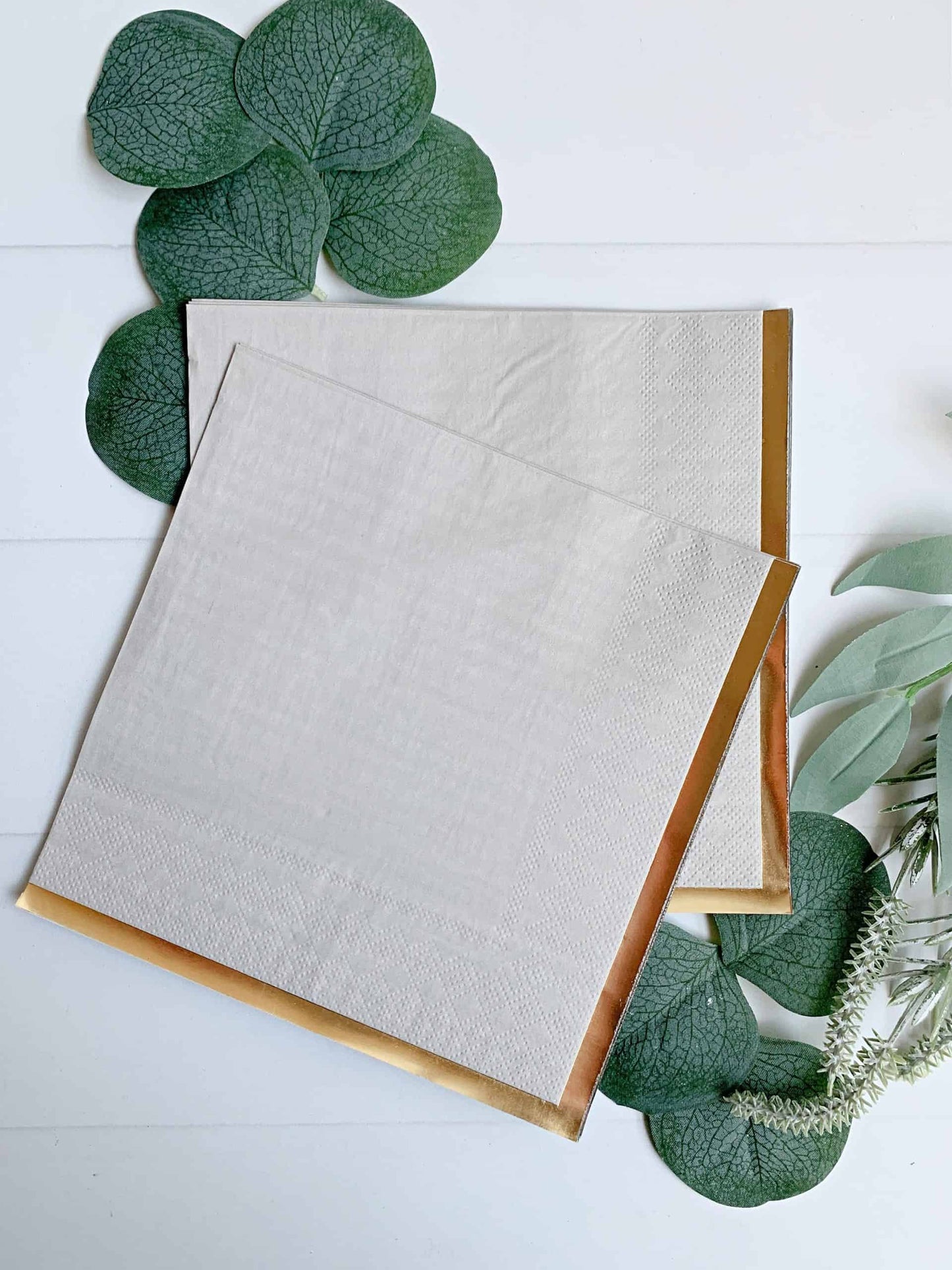 Soft Grey and Gold Napkins