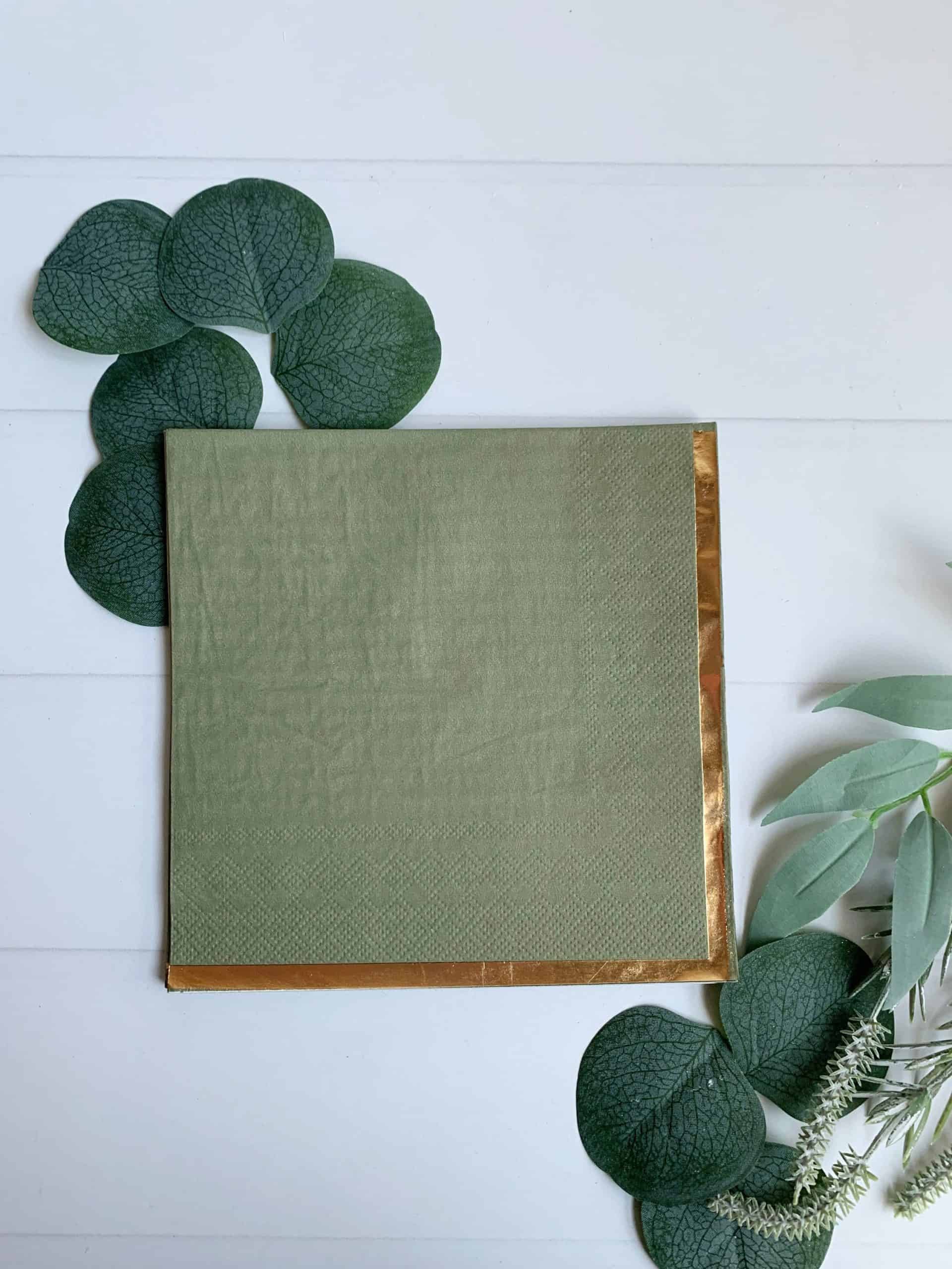 Add a touch of elegance and style to your cocktail hour with this beautiful Olive Green with Gold Edge Napkin Set! Made from high-quality paper and designed with a classic style, these napkins feature a gorgeous olive green color with a gold edge that adds a touch of sophistication to your dining experience.