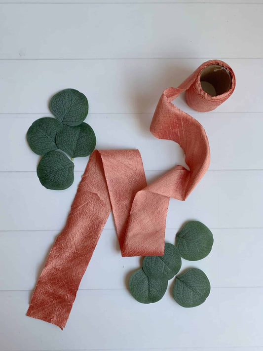 Terracotta Silk Ribbon - 3 Yard Lengths