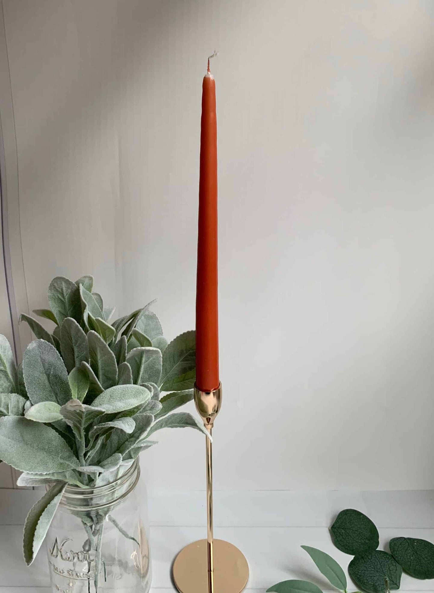 Burnt Orange Taper Candle - 12 Inch