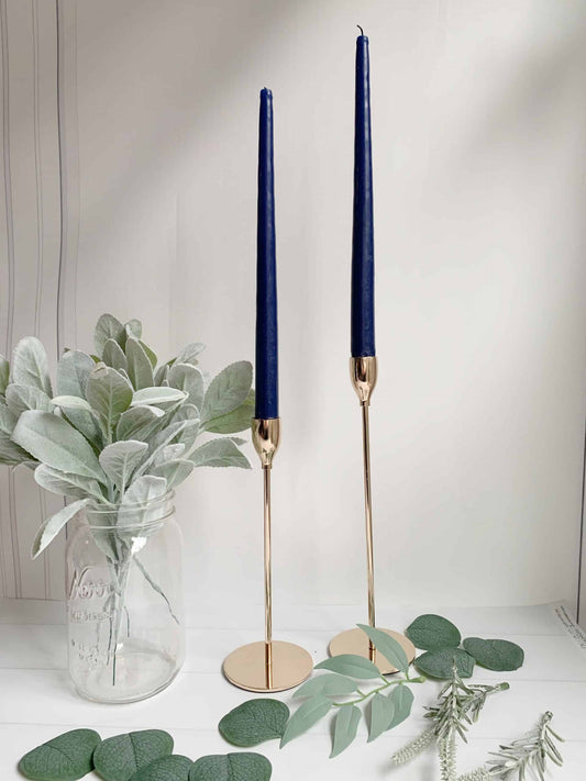 Navy Taper Candle - 12 Inch