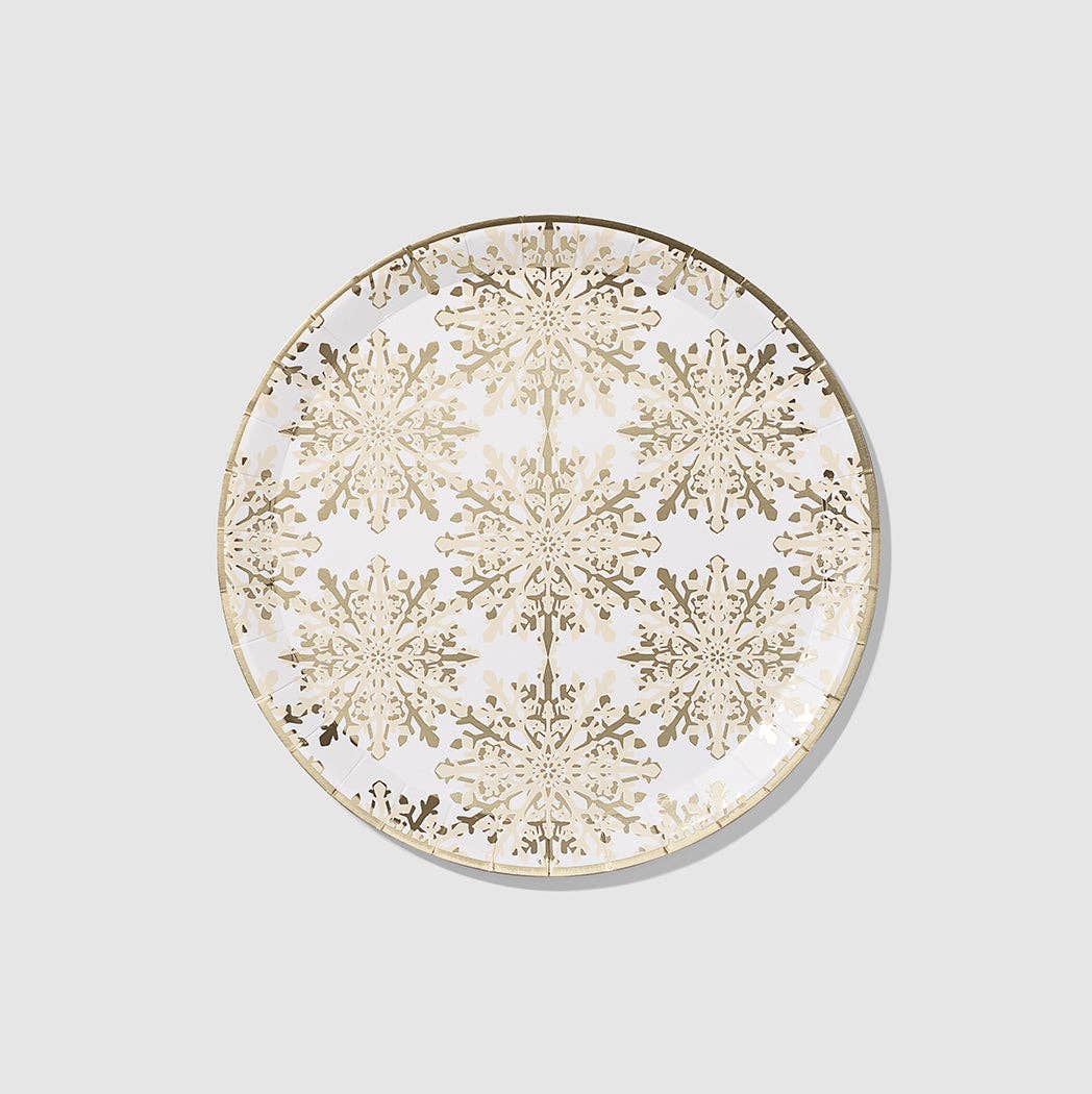 Snowflake Dinner Plates - Gold Foil