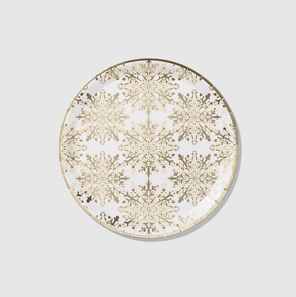 Snowflake Dinner Plates - Gold Foil